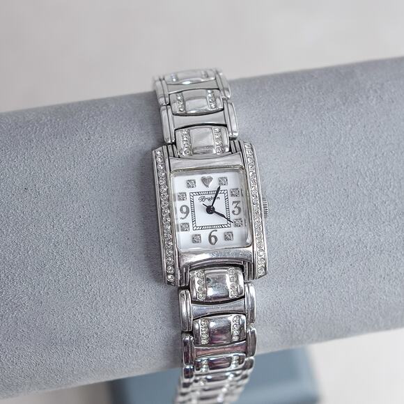 Brighton Turin Ladies Watch Silver Plated Vintage 6.5" Fold Over Clasp Gift - Picture 1 of 8